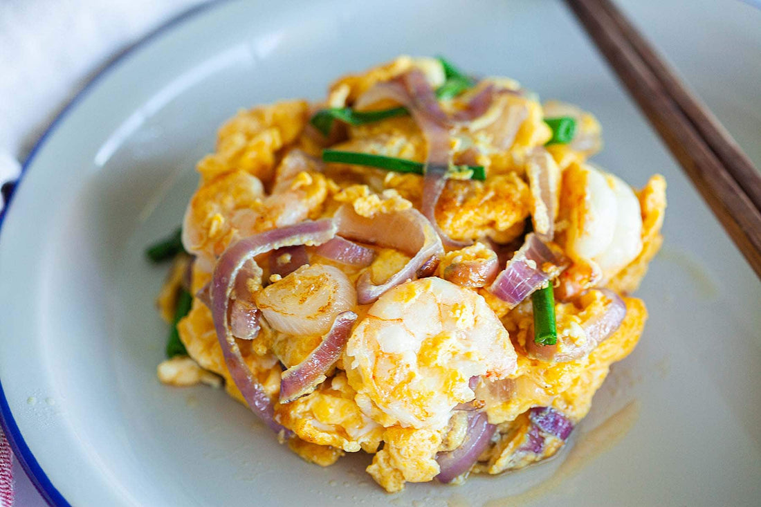 Shrimp and Squid Ring Omelette